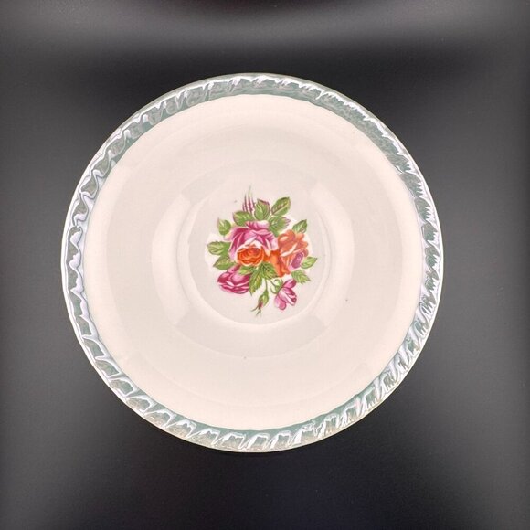 Vintage Yamatsu Japanese Soup Rice Bowl With Aqua Lusterware Trim - Picture 4 of 8